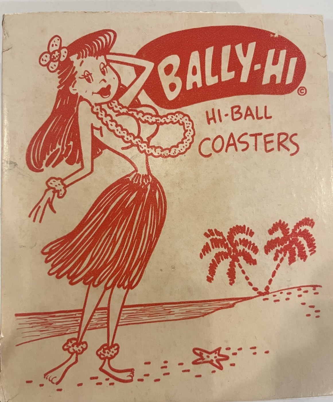 2 Vintage Bally Hi Hi Ball Coasters In Original Box Barware MCM Topless Cozies