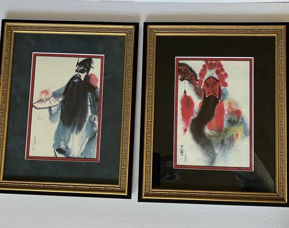 Framed Chinese Opera Art Prints (2)   12 X 15 Inches Wang Lan   194/300