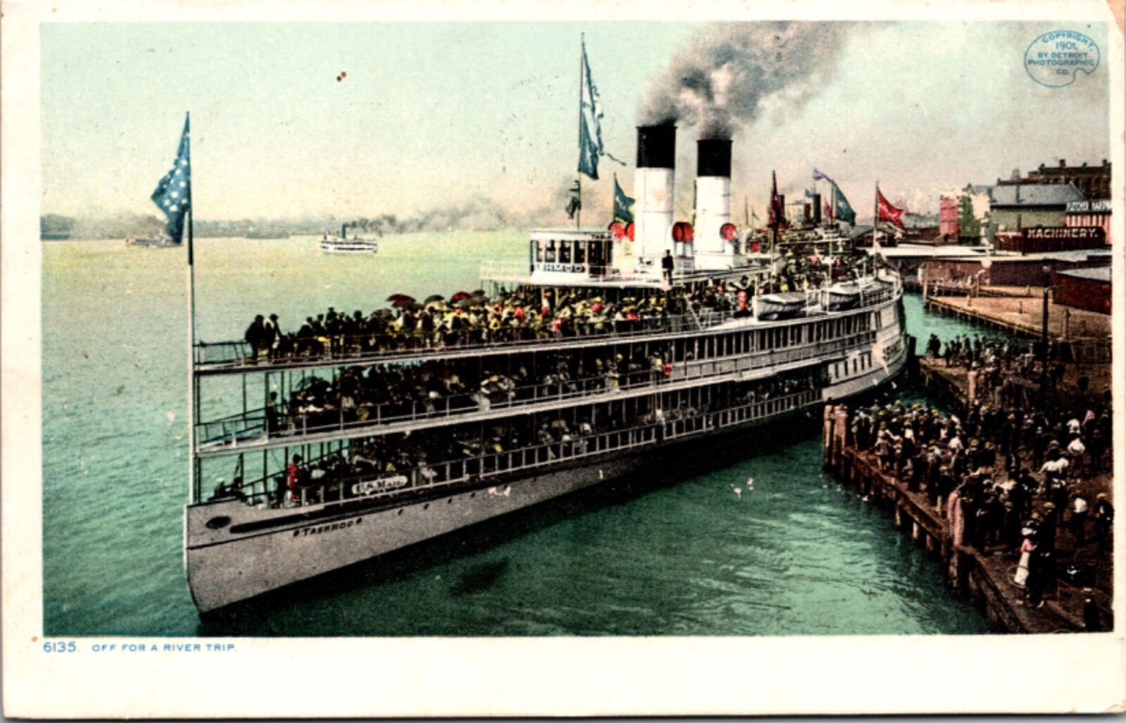 Postcard Passenger Boat Off For A River Trip