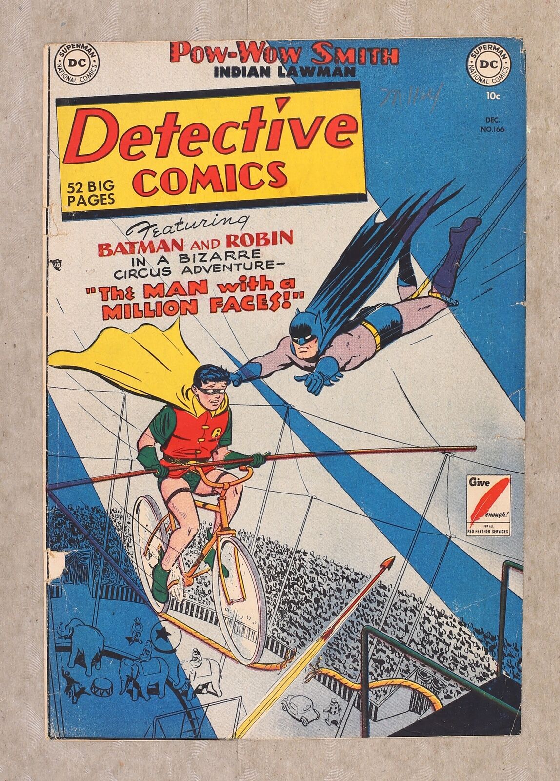Detective Comics #166 Front and Back Cover Only