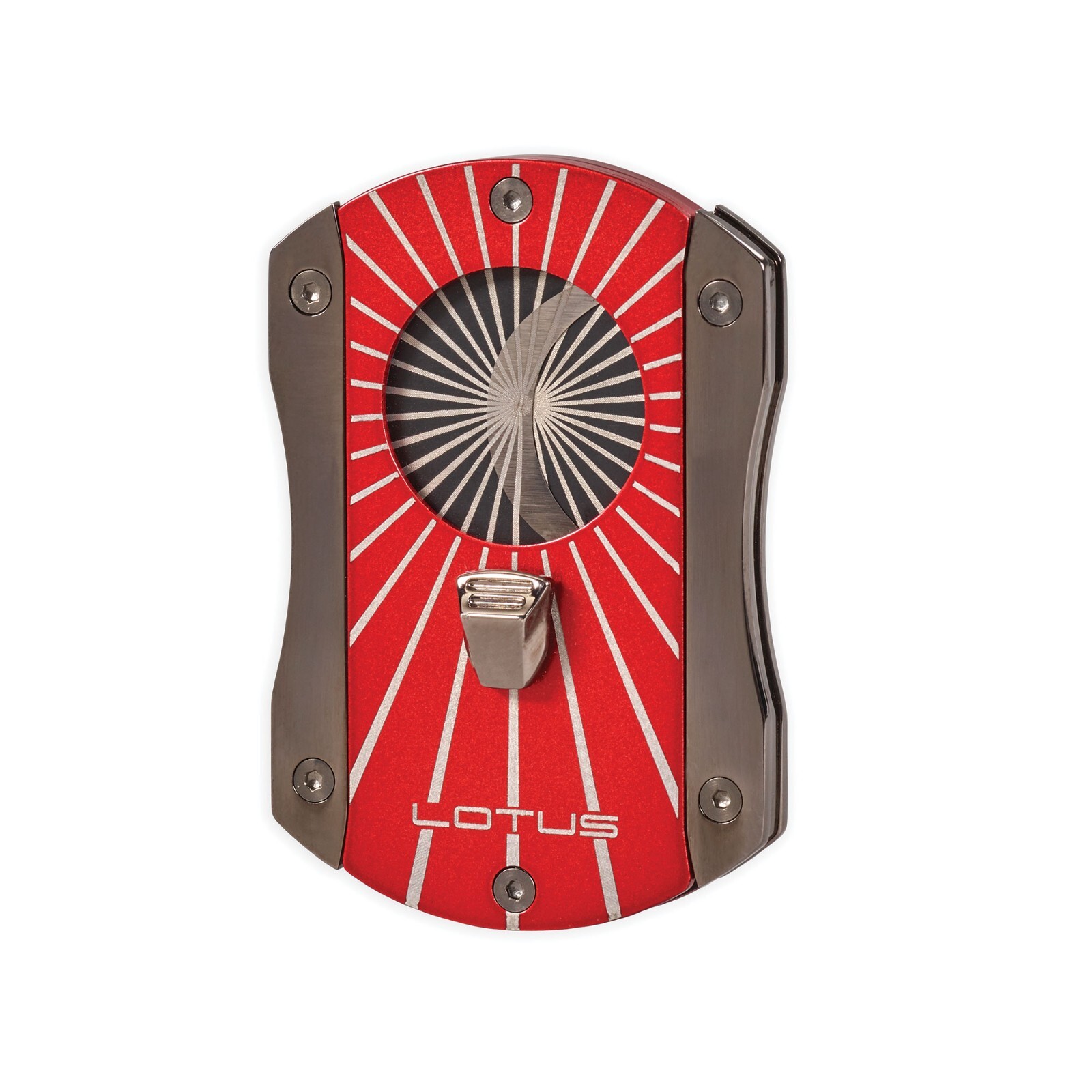 Lotus Deception Techni-Color Cigar Cutter Red Twin Blade Compact Cut408TC