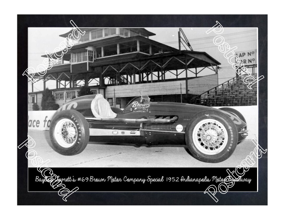 Historic Bayliss Levrett\'s #69 Brown Motor Company Special 1952 Indy Postcard