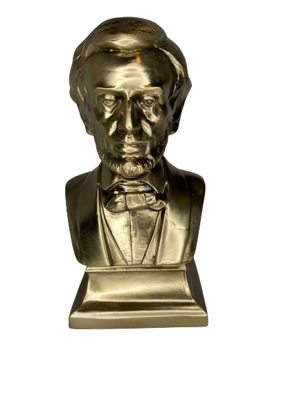 VTG Pair Abraham Lincoln Brass Metal Bust Bookends 8.25\