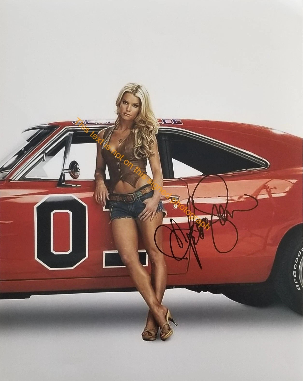 Jessica Simpson Signed Autograph 8x10 Photo Dukes Of Hazzard Daisy Duke HD034