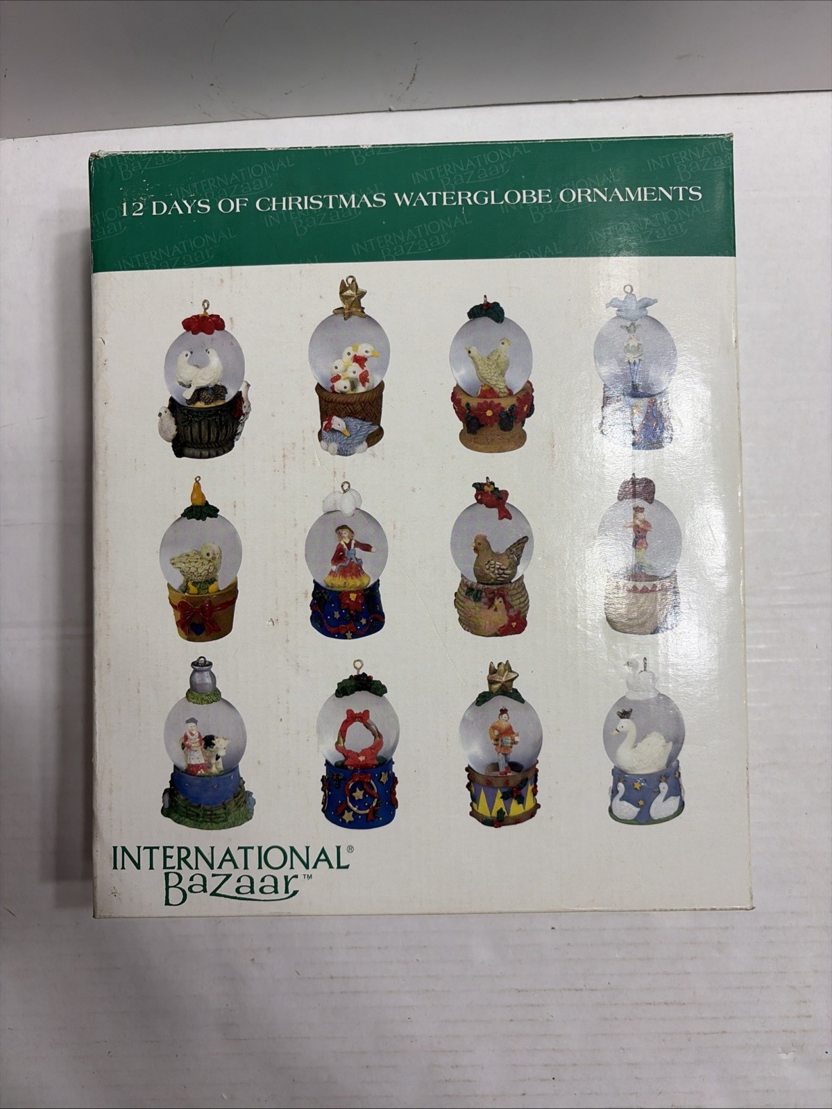 International Bazaar 12 Days Of Christmas Waterglobe Ornaments Set