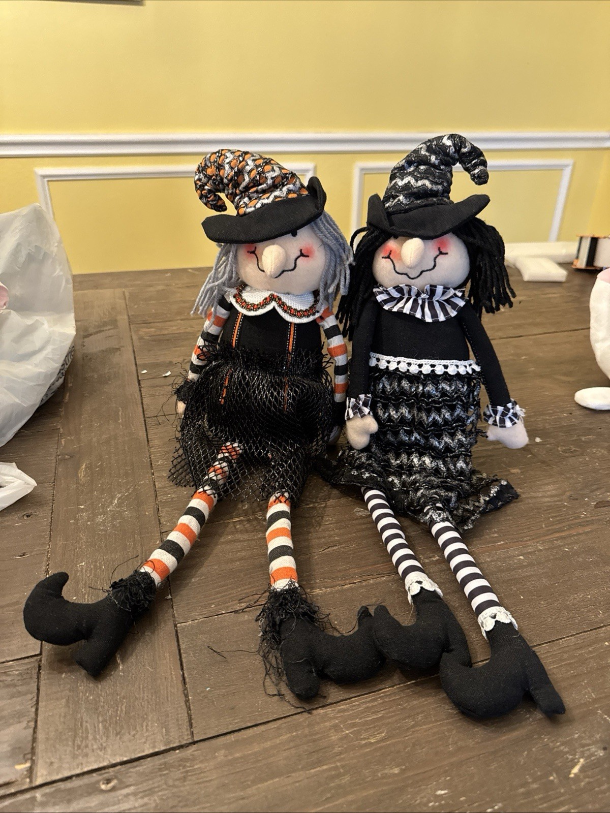 Two Adorable Vintage Halloween Witch Dolls ... Must See