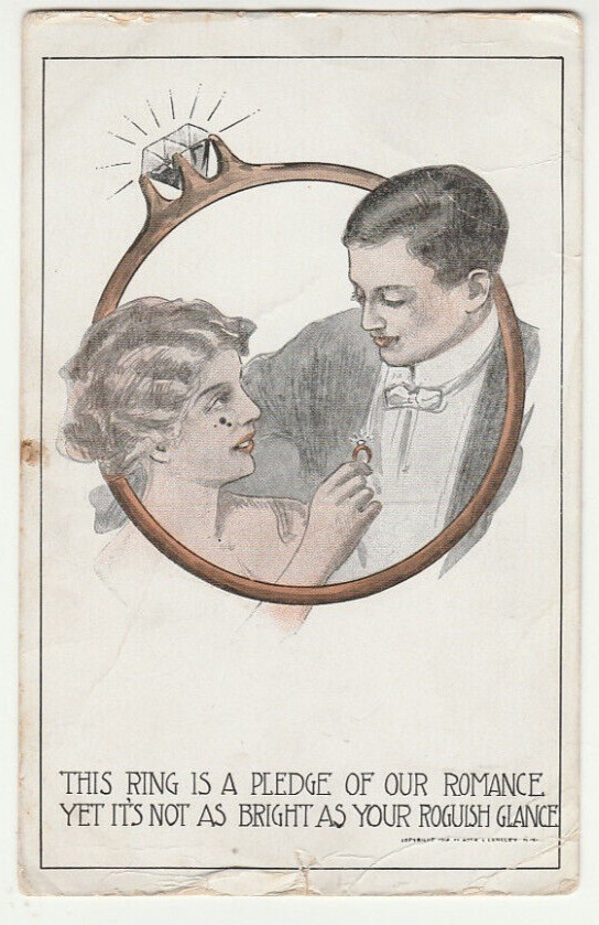 1911 Postcard To Have You Near is More Than Bliss Romantic Cancel Aug. 17th MN