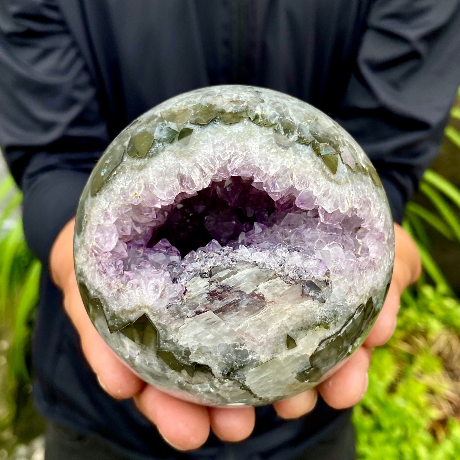 1.85LB Natural Amethyst Agate Opening Smile Quartz Cluster Crystal Specimen Heal