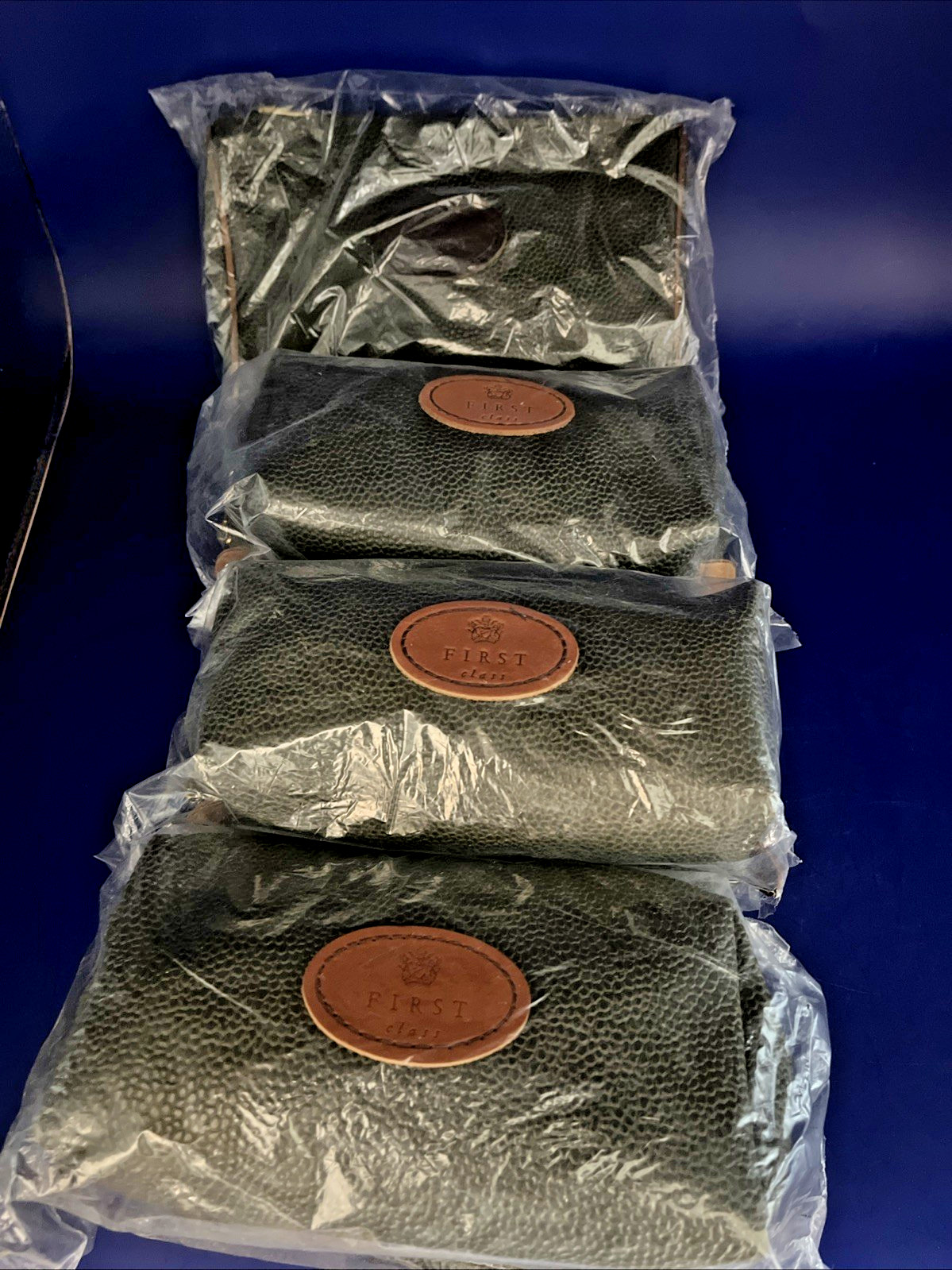 Vintage British Airways First Class Set of 4 Textured Faux Leather Amenity Kits