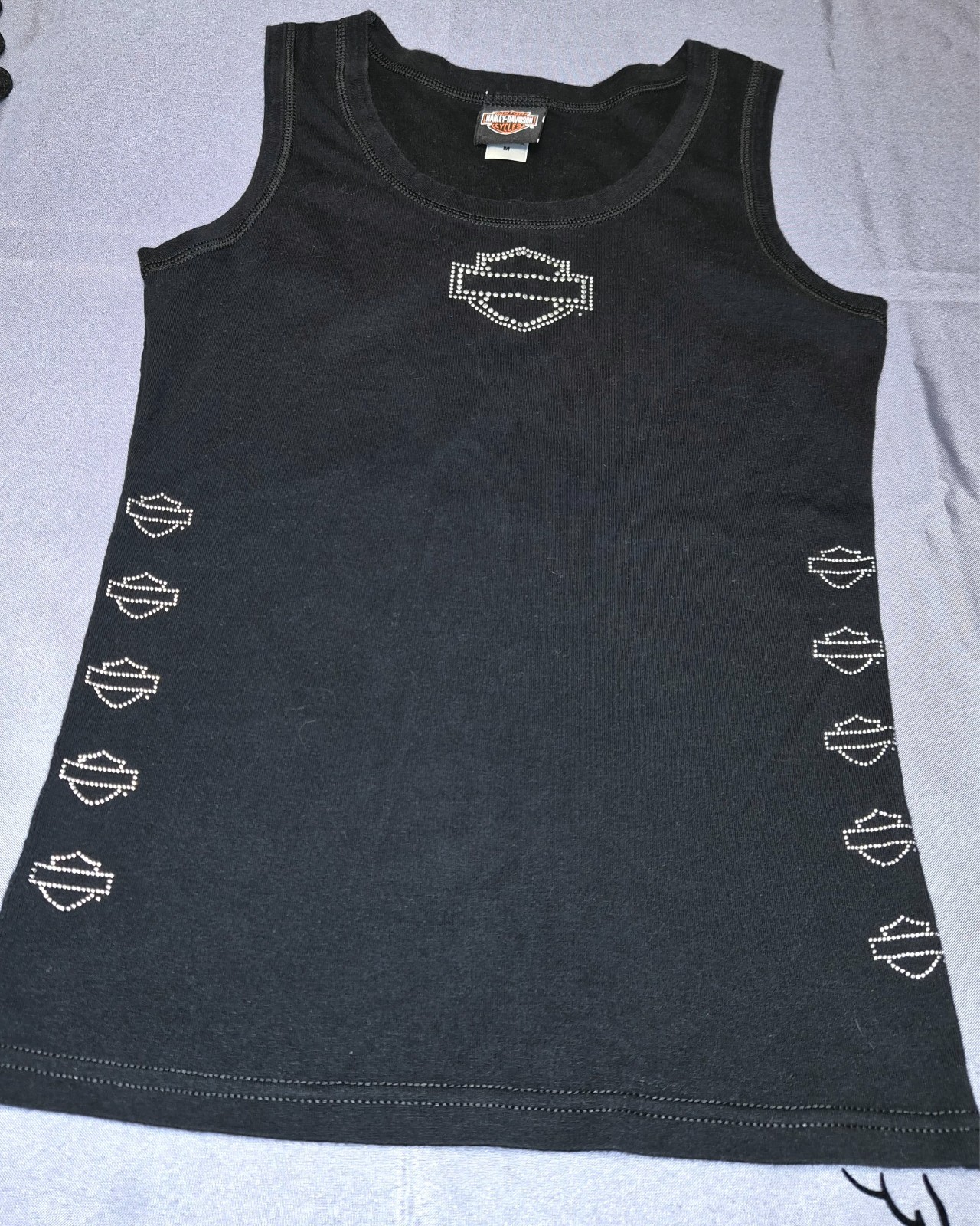 Harley-Davidson Women's Black Sleeveless Studded Tank Top, Size M