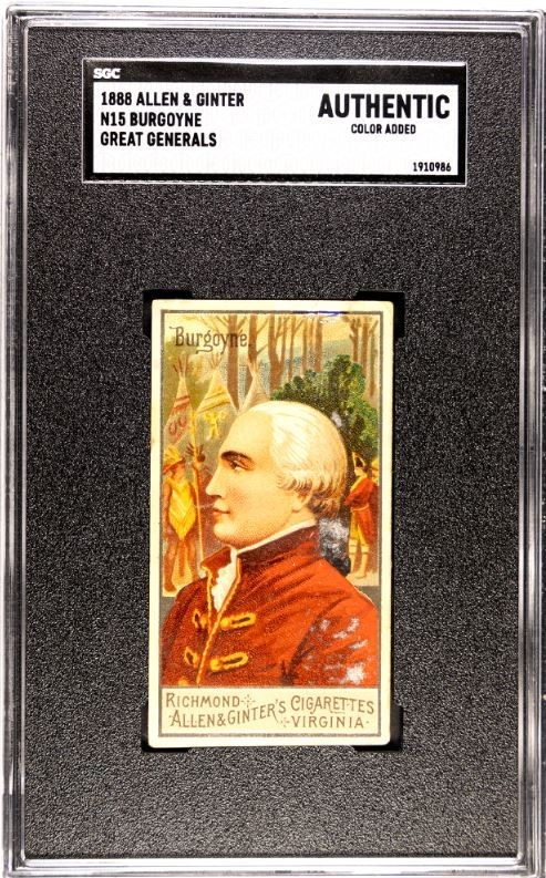  1888 Allen & Ginter Great Generals (N15) Card General Burgoyne SGC Authentic