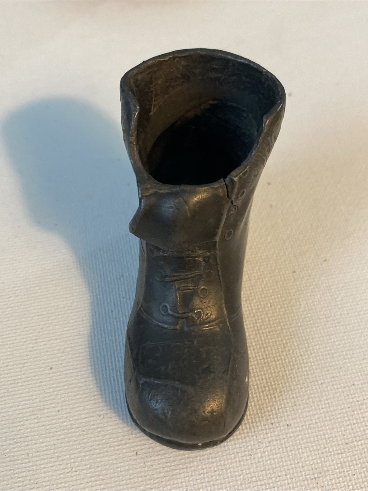 Antique Advertising Paperweight Boot or Shoe Hibuer & Hoover on front tongue
