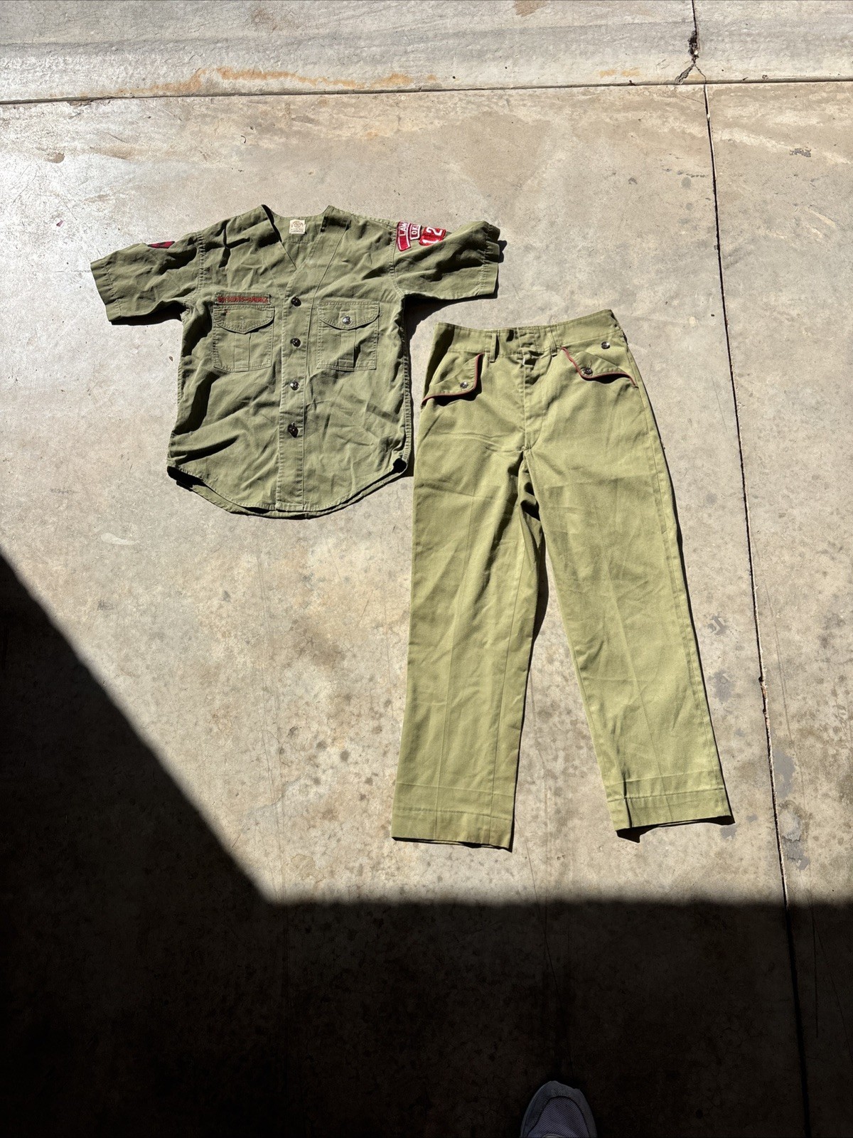 Vintage BSA Boy Scouts of America Sanforized Uniform Shirt & Pants Lawton OK 122