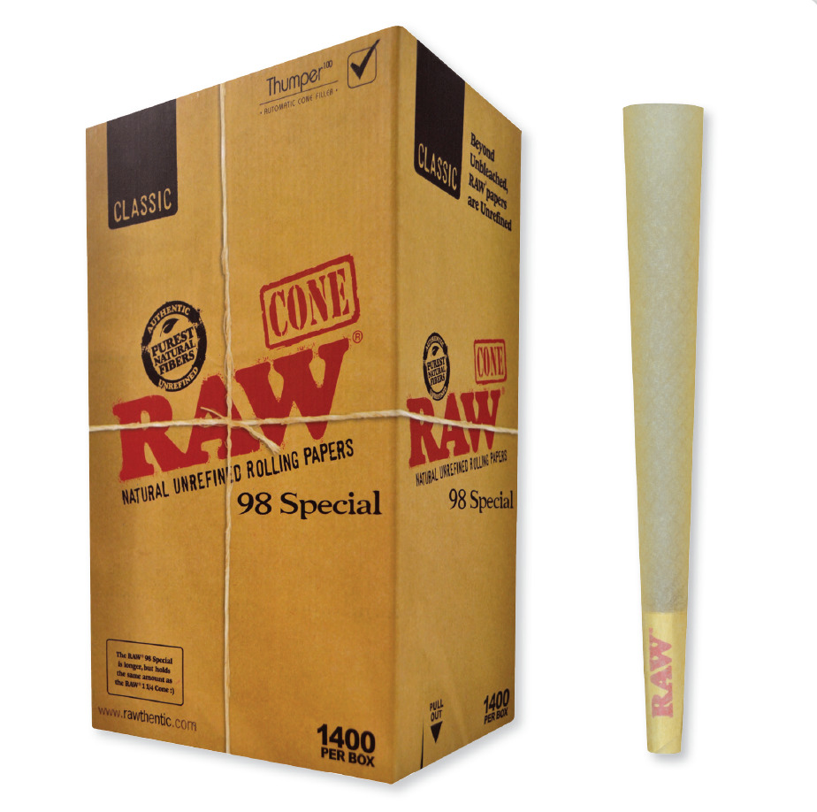 RAW Cones  Classic 98 Special 1400 Count Box