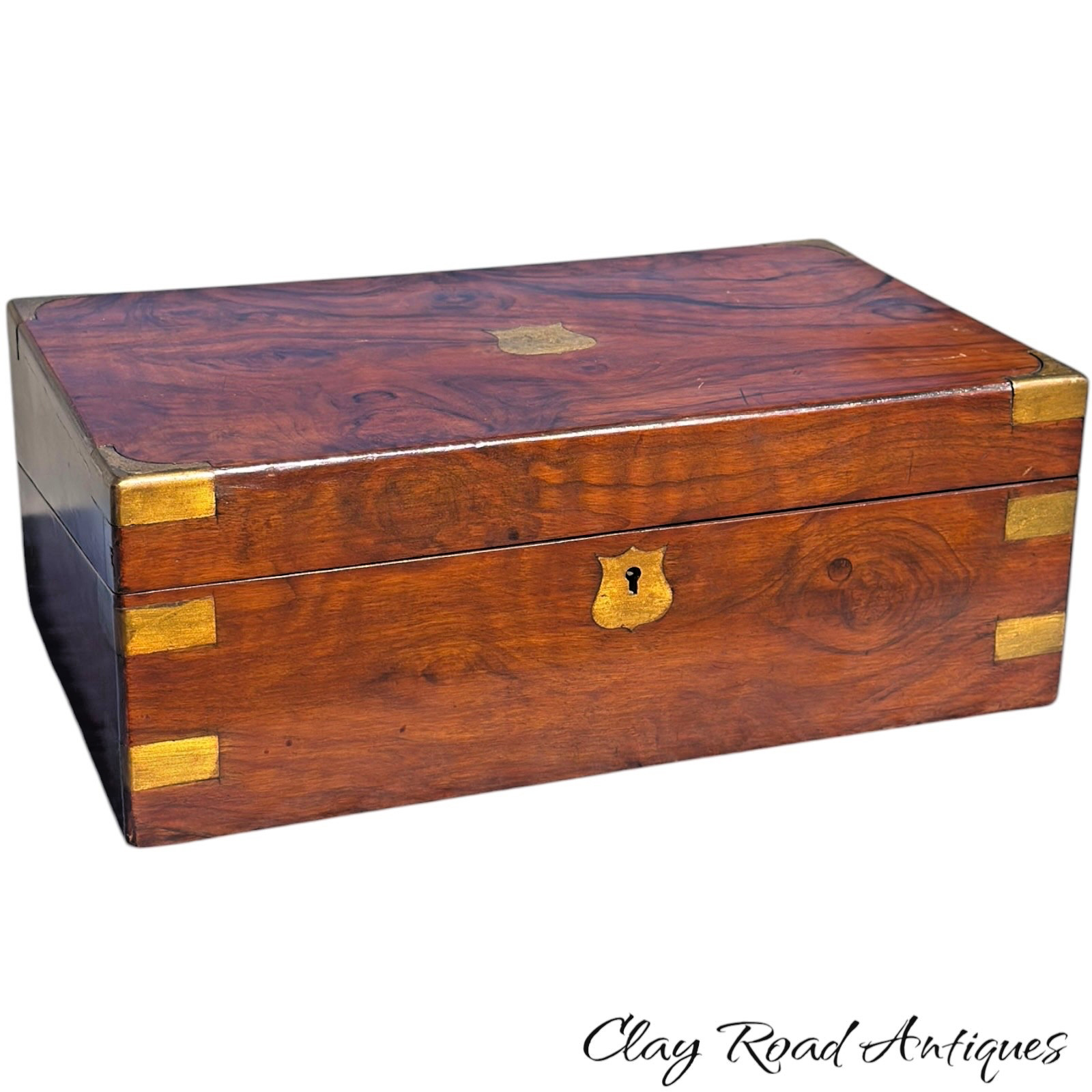Antique 19th C Victorian Rosewood champaign box writing desk portable 1860