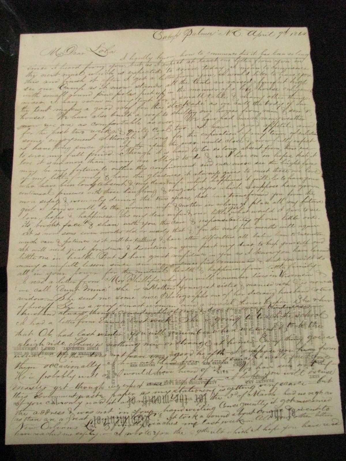 CIVIL WAR NORTH CAROLINA 12TH NEW YORK CAVALRY CAMP PALMER