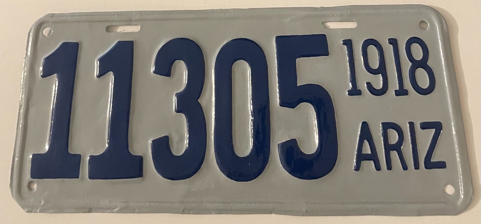 Vintage 1918 Arizona License Plate 11305 REPAINT RESTORED ALPCA Number