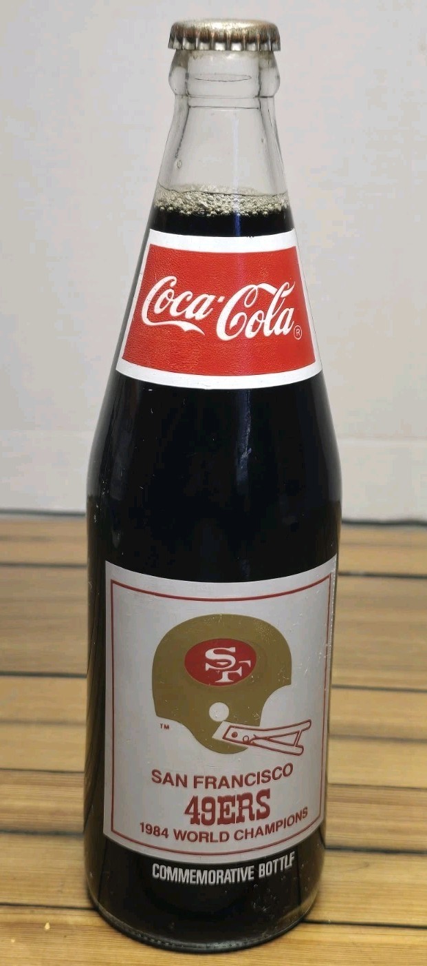 1984 San Francisco 49ers World Champions Coca Cola Commemorative Bottle Unopened