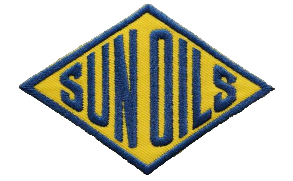 VERY RARE SUN OILS EMBROIDERED DIAMOND IRON-ON VINTAGE STYLE COLLECTIBLE PATCH..