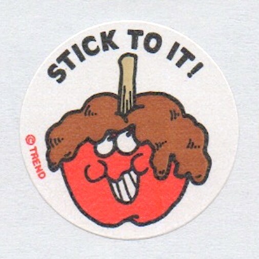 Vtg 1980s Trend Scratch And Sniff Matte Caramel Apple Stinky Stickers Single
