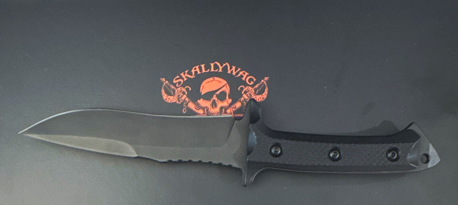 Skallywag Tactical Riptide Spear Point Serrated Stainless w/Sheath