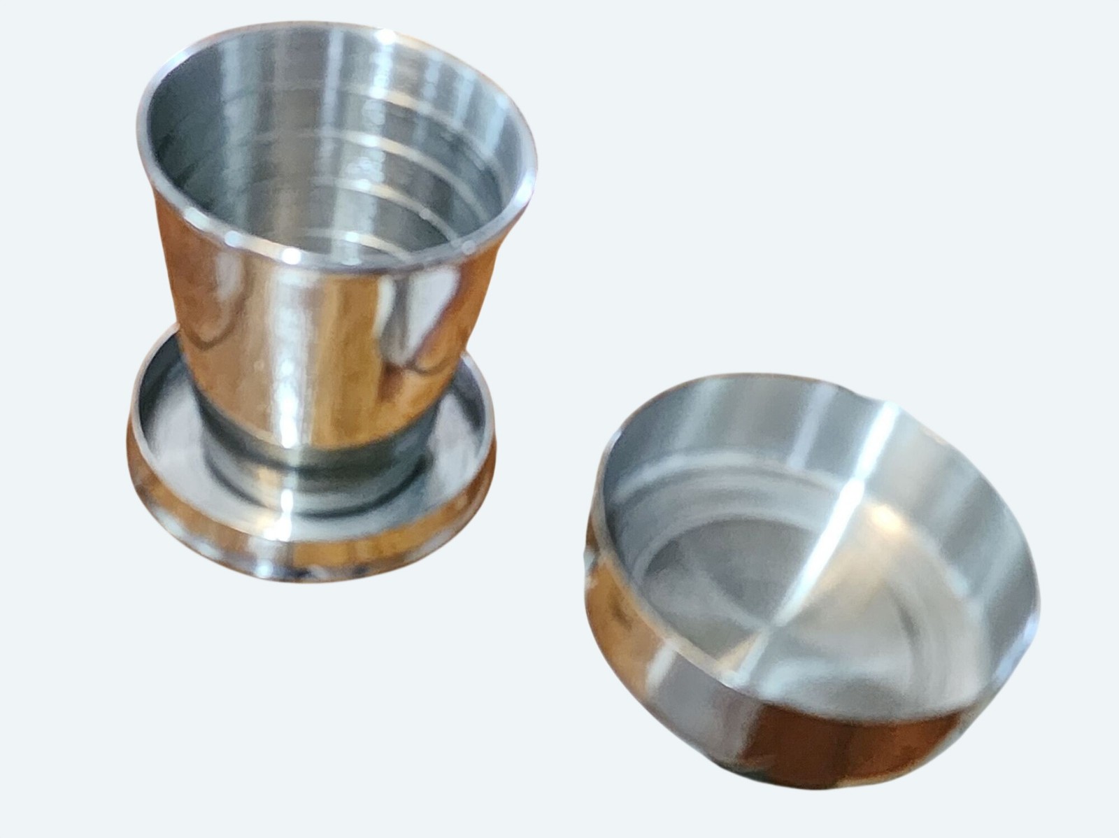 Stainless Steel Collapsible Cup w Lid Camping Travel & Outdoor Use w Box