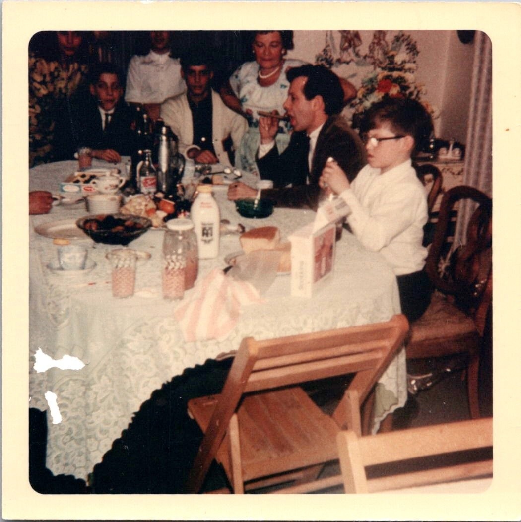 Vintage 1966 Kodak Kodachrome Print Family Dinner Gathering Photograph
