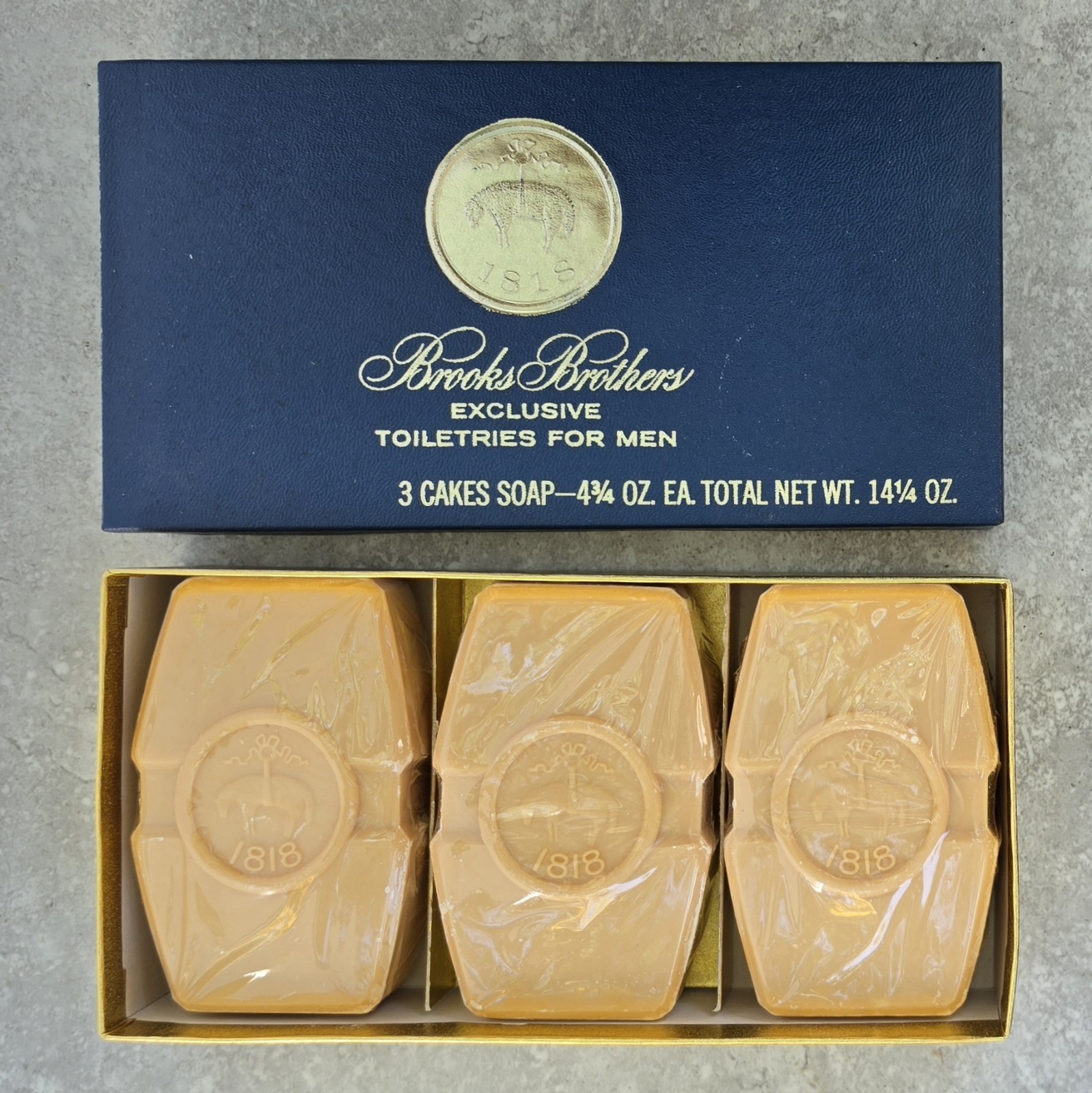 RARE Vtg 90's Brooks Brothers 1818 Classic Cologne Shaving Bar Soap FREE US SHIP