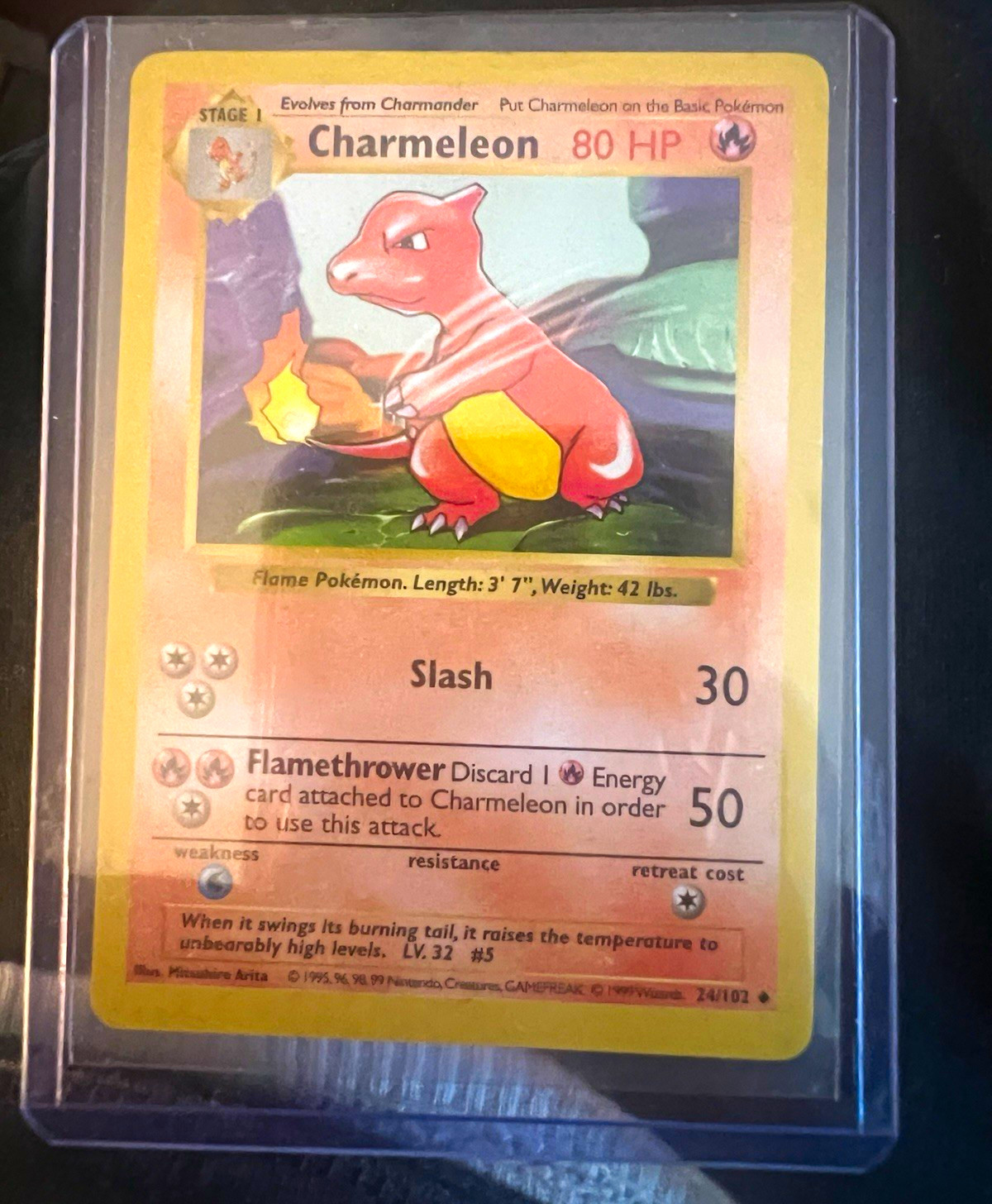 Pokémon Base Set Charmeleon 24/102 1999 WOTC Shadowless  English