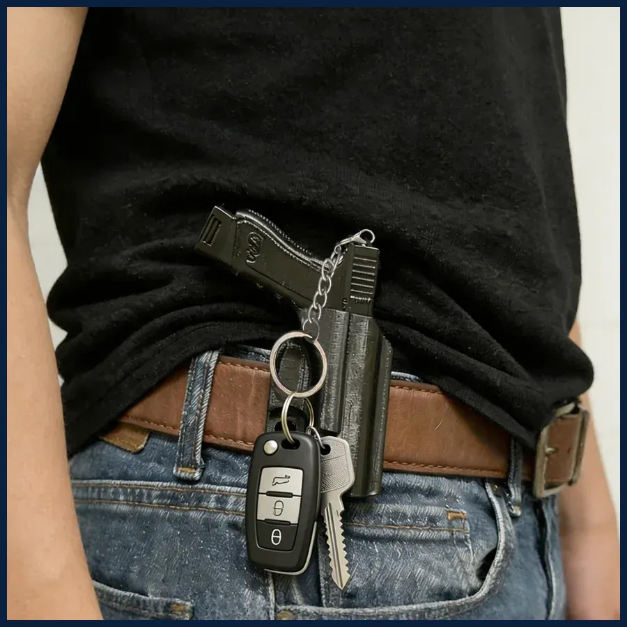 1pcs Mini Pistol Models Made of Eco-Friendly Material, Cool Pistol Keychains