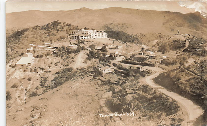 Postcard Mexico: RPPC Aerial View Town & Hotel, Taxco, Guerrero 1931