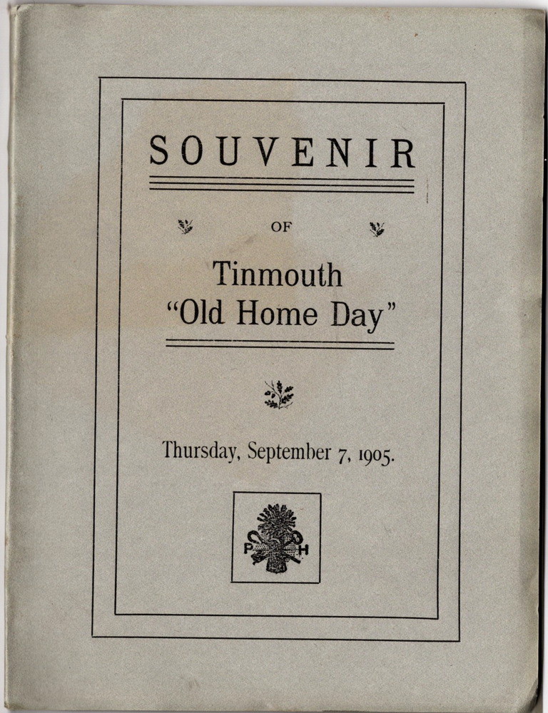Souvenir of Tinmouth Old Home Day September 7, 1905 Antique Souvenir Program 2nd