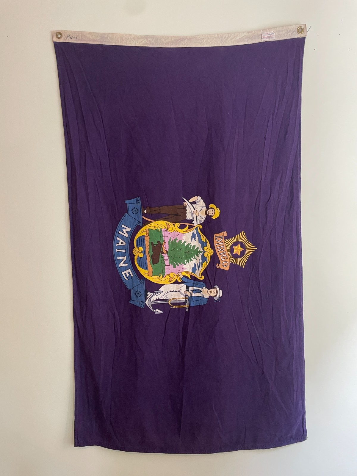 Vintage Valley Forge MAINE State Flag 3x5, 100% Cotton, Spring City PA