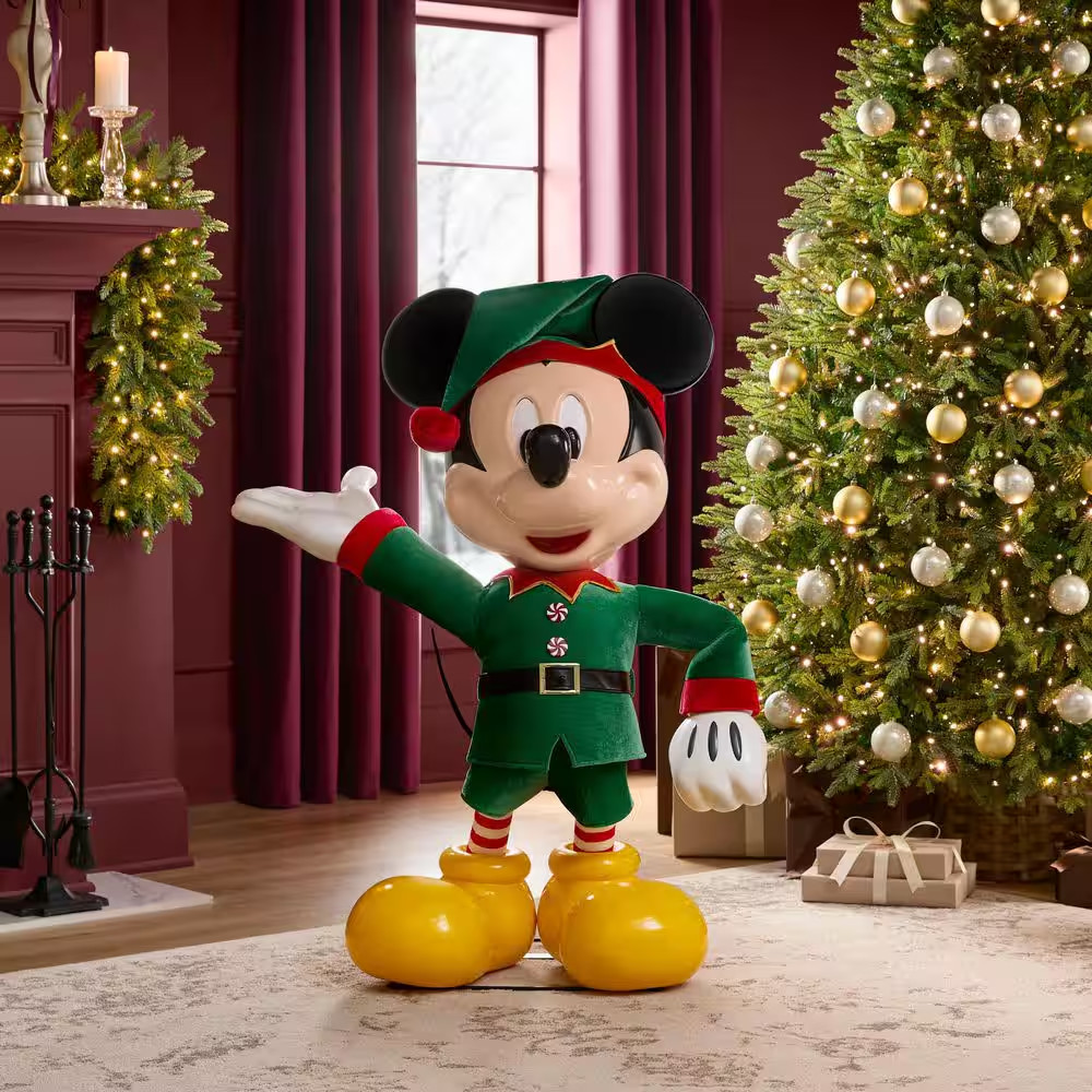 Disney 4 FT Animated Mickey Mouse Interactive Christmas Holiday Decoration
