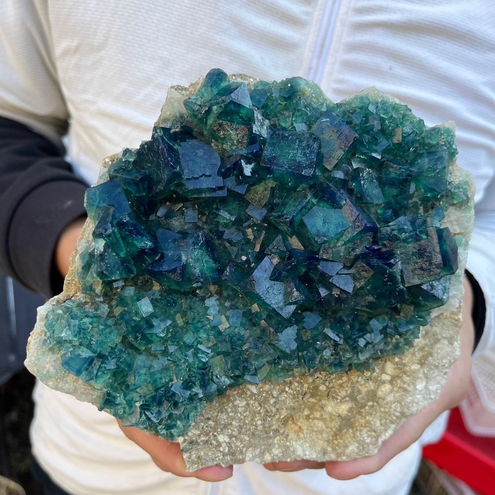 3.9lb Natural green fluorite crystal cluster rough quartz specimen healing