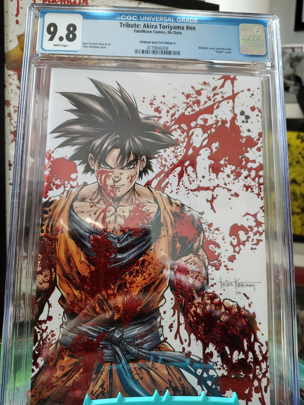 Toriyama Tribute CGC 9.8 Kirkham Battle Damage Goku Foil Dallas Expo LTD 30