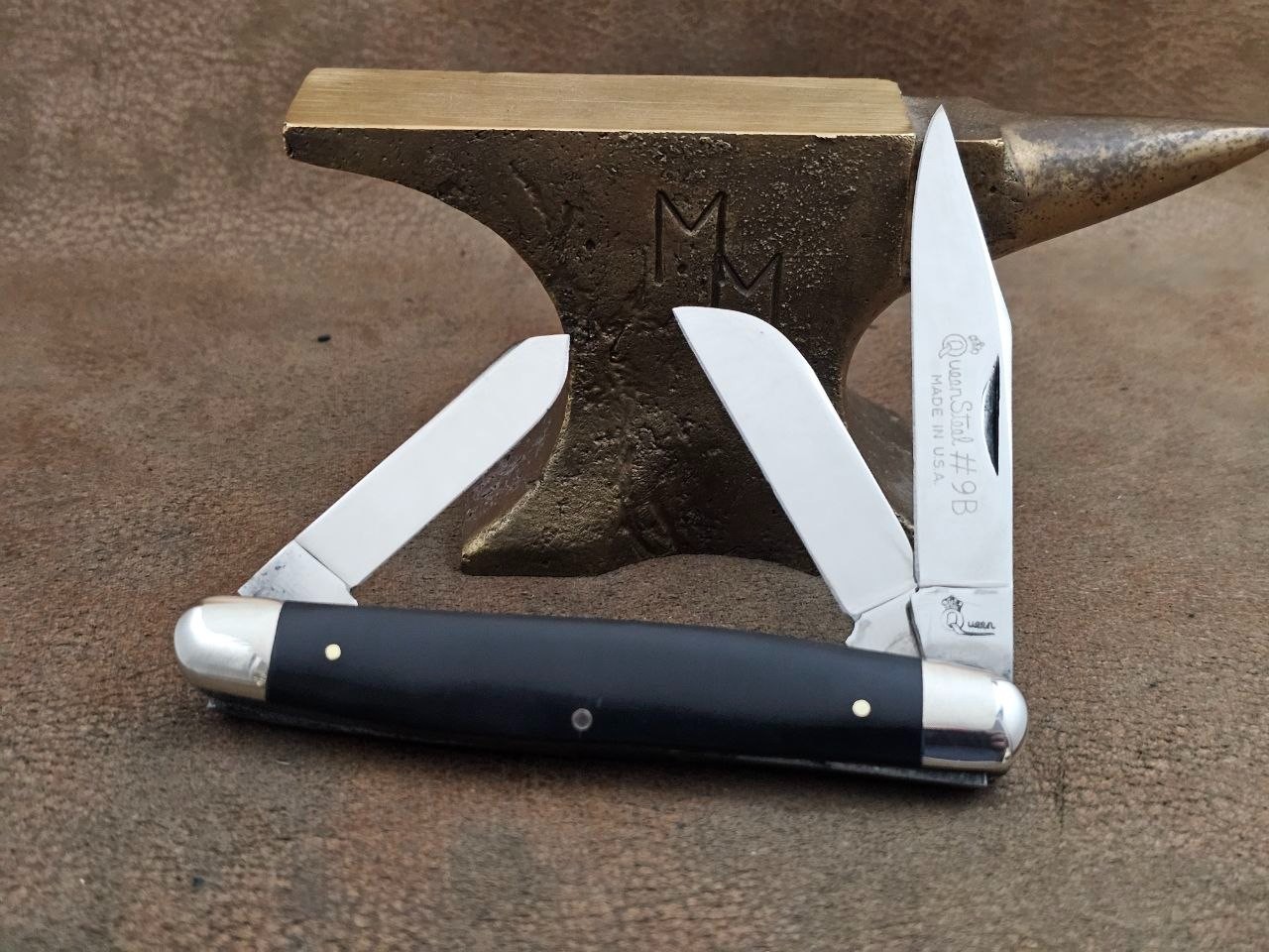 1973-1975 Vintage Queen Steel #9B large 3 blade stockman pocket knife