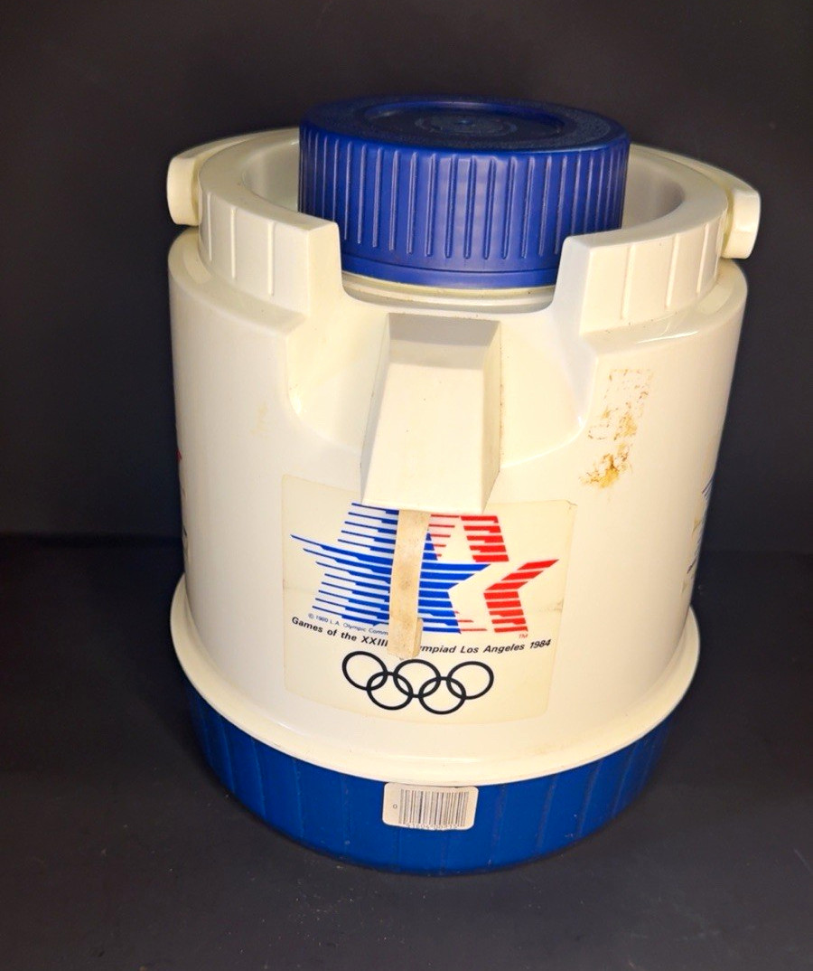Vintage 1984 Los Angeles Olympics Aladdin Pump A Drink Jug 1 Gallon Cooler 565