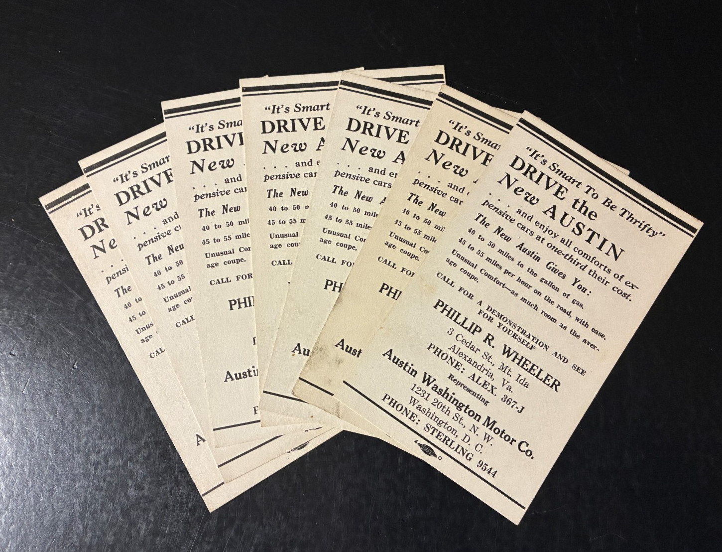 Vintage 1950s Austin Dealership Promo Card British Car Advertising Ephemera