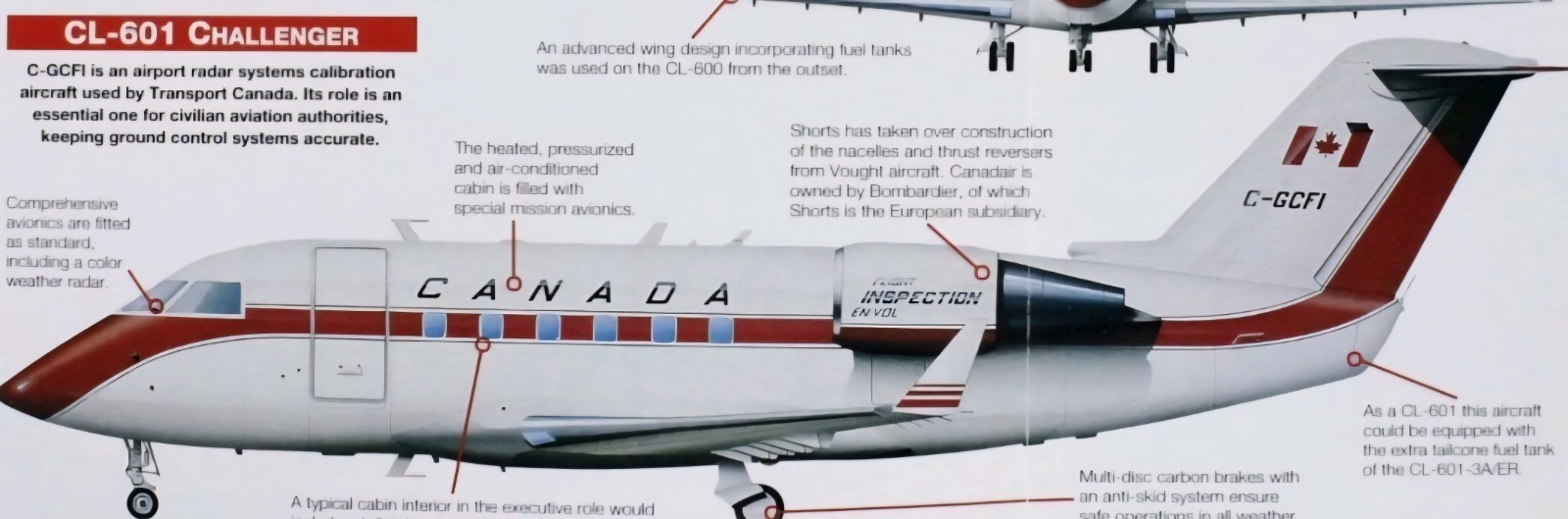 Canadair Challenger Picture Aircraft Brochure Pamphlet Vtg Detail Sheet 