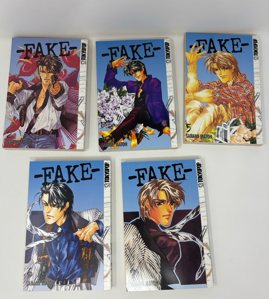 5 -FAKE- Manga Series Lot English Version Volumes 2 & 4-7  Tokyopop Sanami Matoh