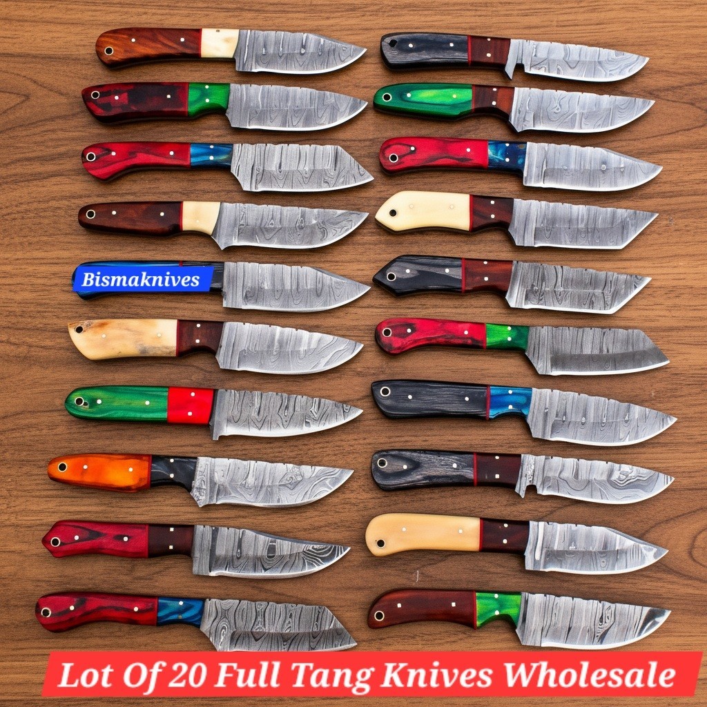 Handmade Damascus Steel Hunting and Skinning Knives with Sheath Wholesale Order