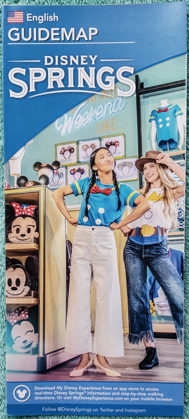 2019 Disney Springs Fold Out Guidemap - Shopping At The Springs