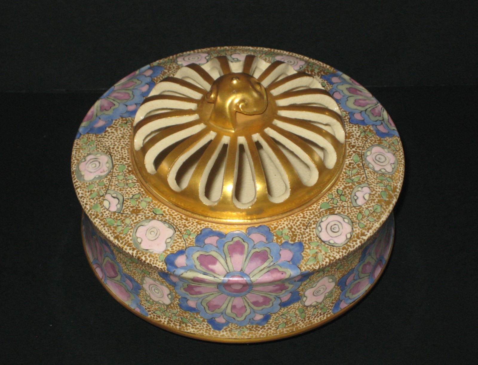 Antique Hand Painted AMERICAN SATSUMA - Art Deco / Nouveau - Artist Signed 1913