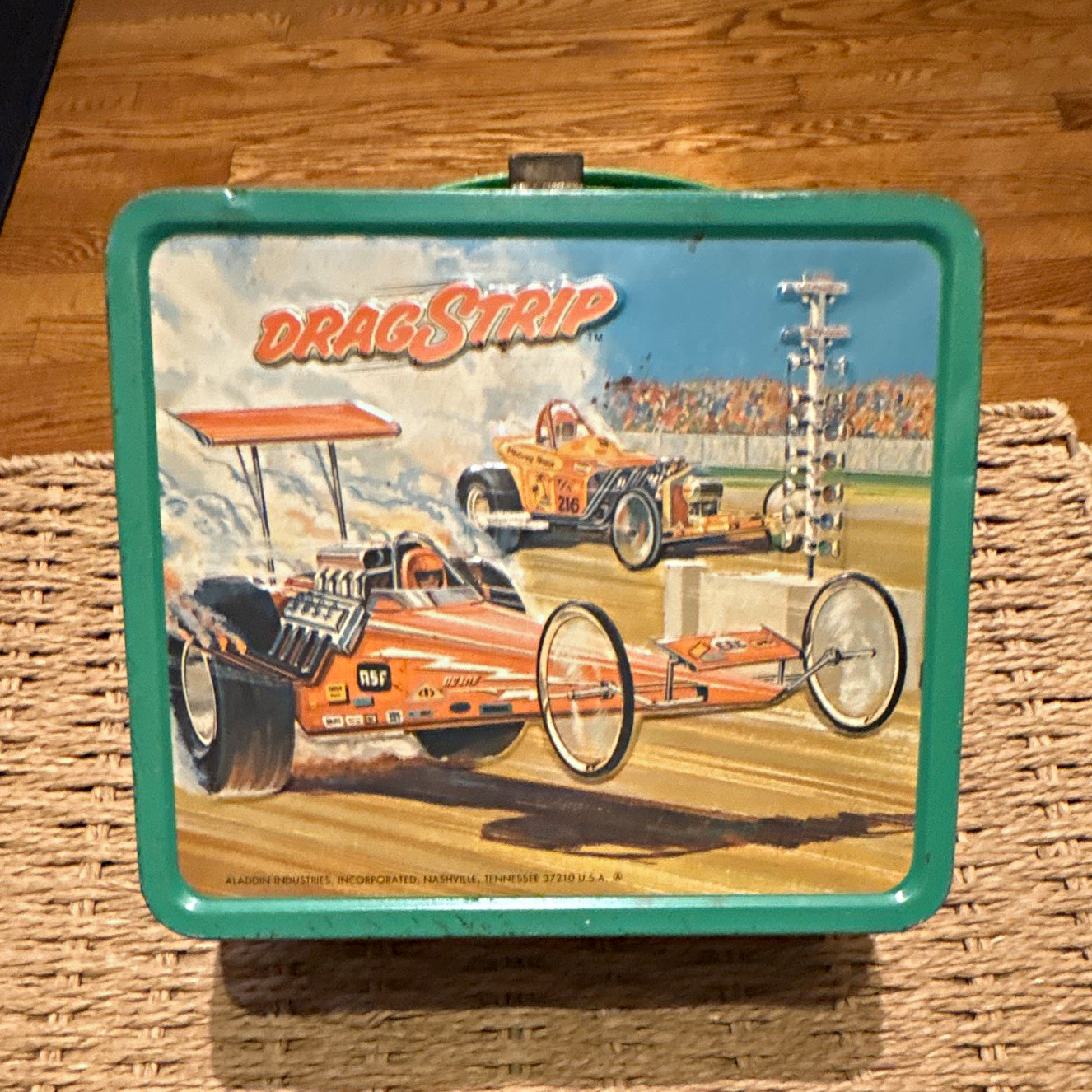 Vintage 1975 Aladdin Industries Drug Strip Metal Lunchbox with out Thermos