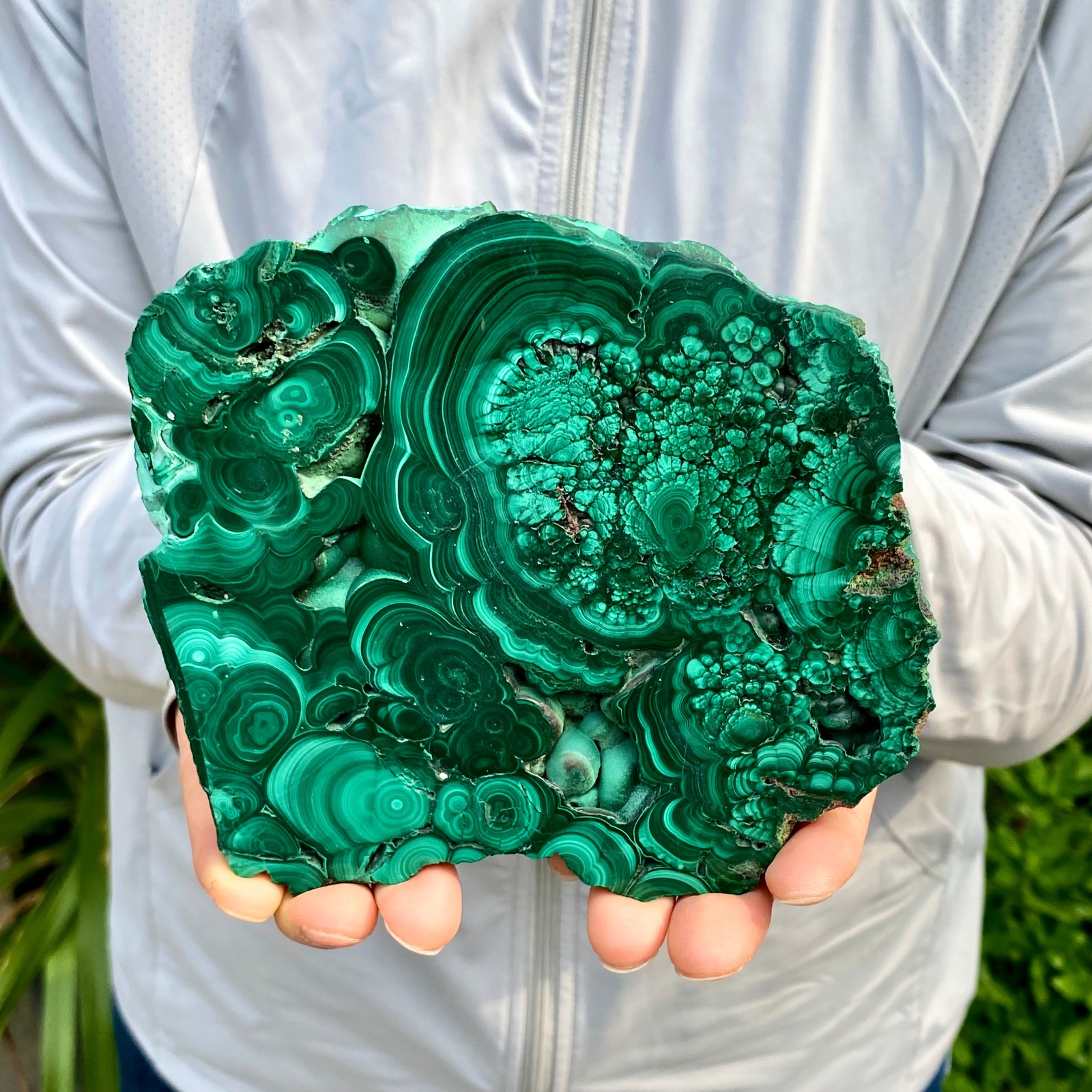 1.56LB Natural Green Malachite Crystal Flaky Pattern Ore Specimen Quartz Healing