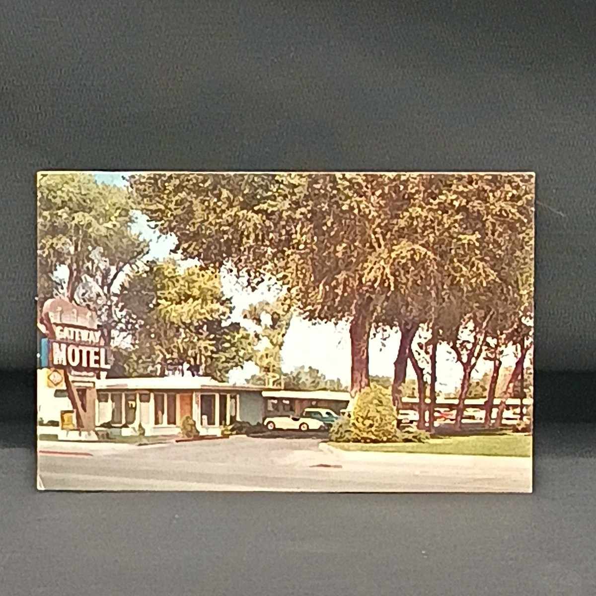 Vintage 1960s Gateway Motel business card Mileage chart color lithographic 
