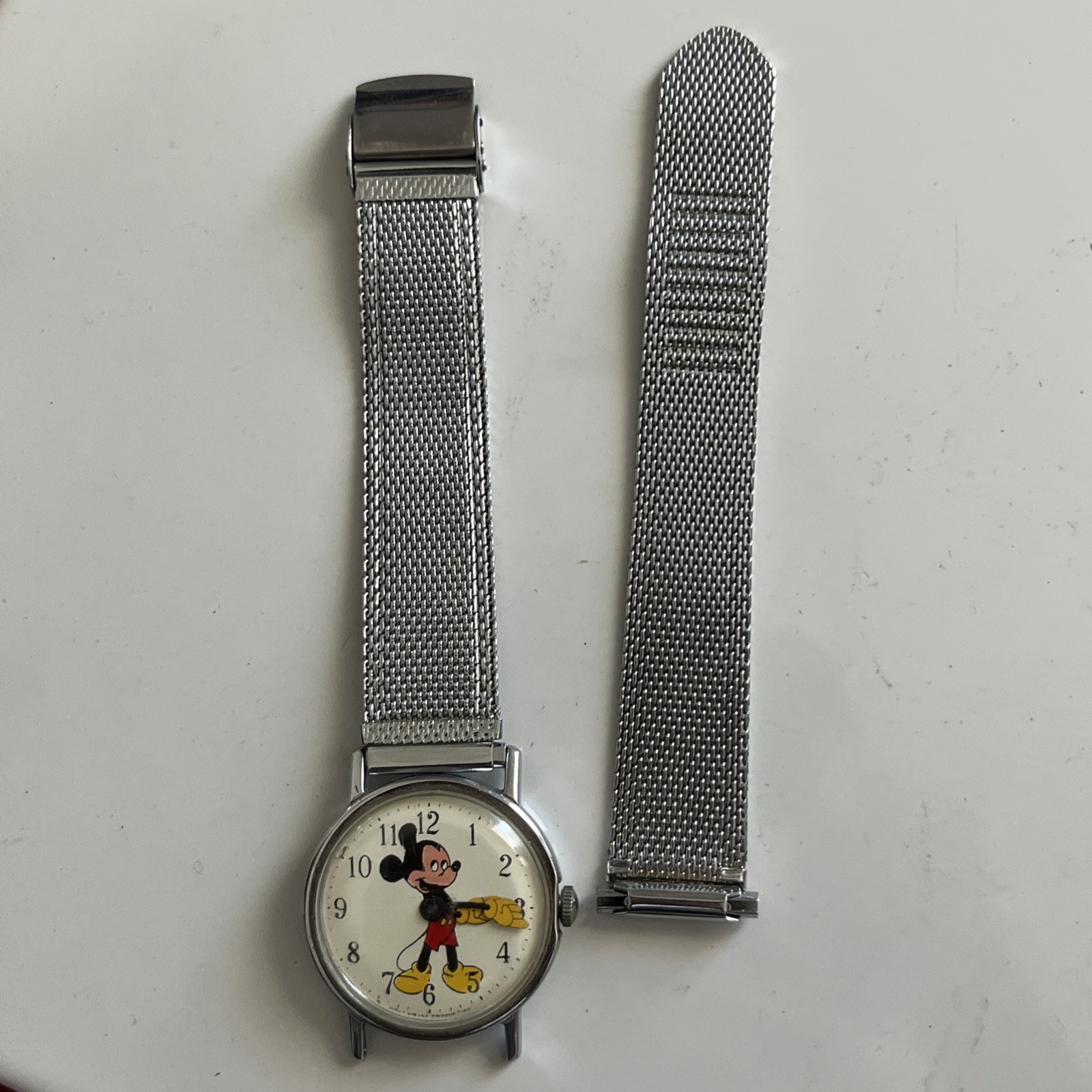 Vintage 1970s Men's Timex wind-up Mickey Mouse Watch for Repair