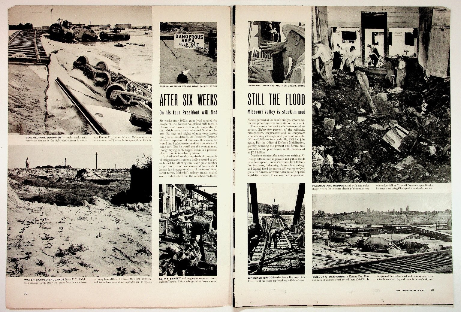 1951 Missouri Valley Flood Magazine Article Kansas City Topeka Ephemera