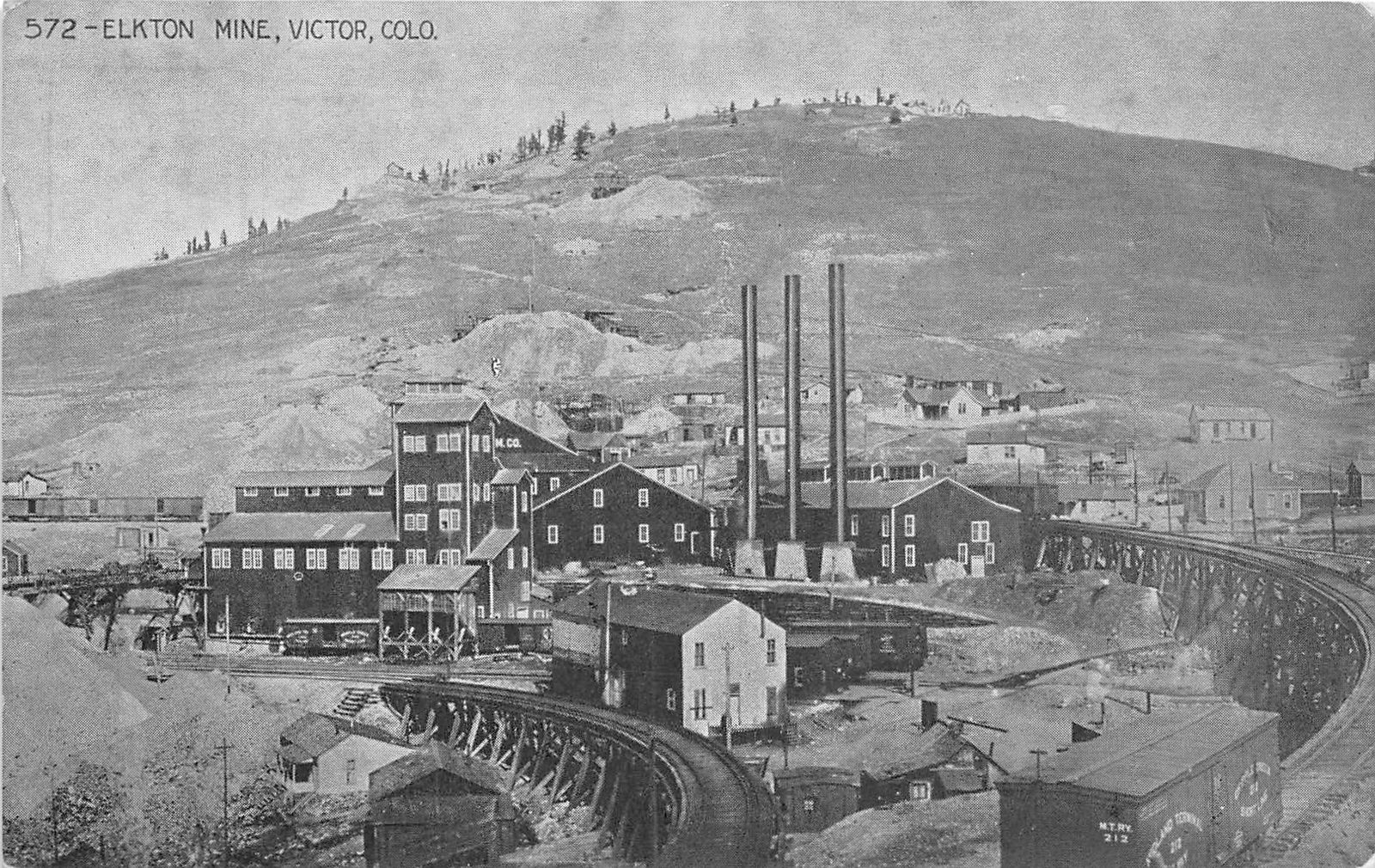 J21/ Victor Colorado Postcard c1910 Mining Elkton Mine Stacks 110